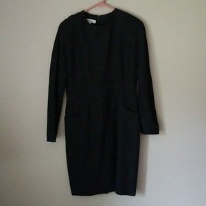 ann taylor black knee length dress size 6